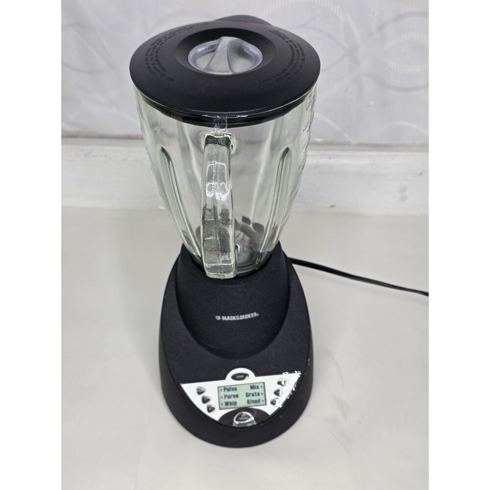 Black & Decker ProBlend Blender Glass Jar LCD Ice Crush Pulse Tested Working